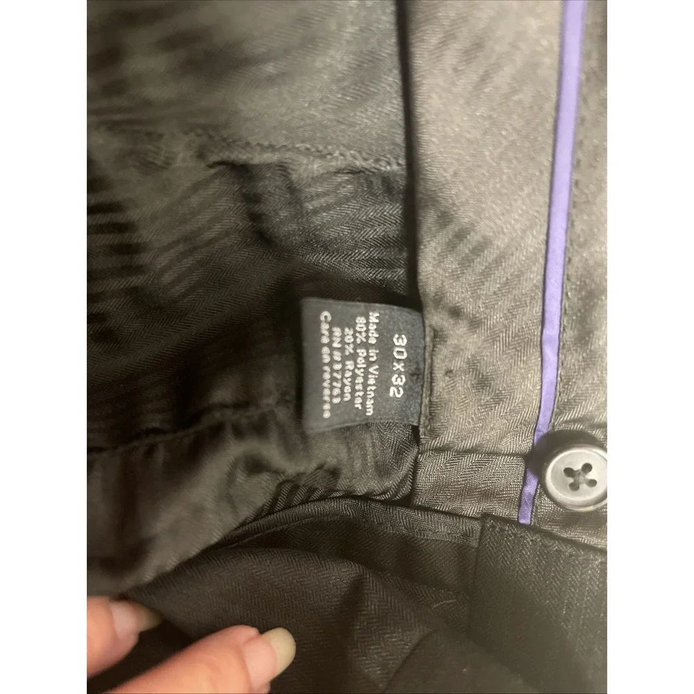 Mens APT 9 Black Pleated‎ Dress Pants W30 L32 Polyester Pockets Teenage Boy